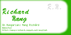 richard mang business card